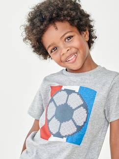 Mode et chaussures enfant-Garçon-T-shirt, polo, sous-pull-T-shirt de foot garçon motif ballon en relief