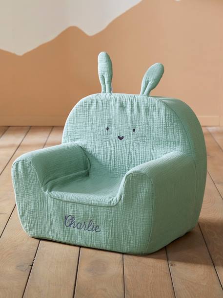 Fauteuil en mousse personnalisable Lapin vert 