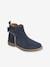 Boots cuir fille marine 