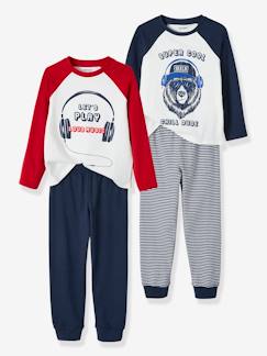 Junge-Pyjama, Overall-2er-Pack Jungen Schlafanzüge, Musik-Print