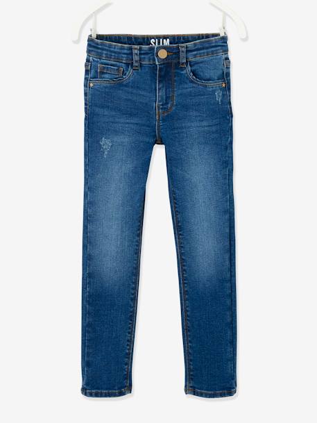 Mädchen Slim-Fit-Jeans „waterless“, Hüftweite REGULAR DUNKELBLAU+DUNKELBLAU+grau+schwarz 