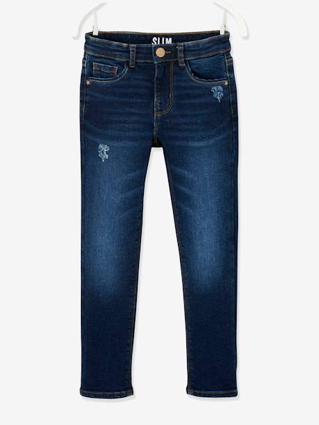 Mädchen Slim-Fit-Jeans „waterless“, Hüftweite SLIM BLAU+BRUT+schwarz 