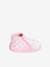 Mädchen Baby Hausschuhe, Reißverschluss rosa bedruckt 