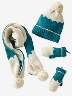 Hiver-Fille-Accessoires-Bonnet, écharpe, gants-Ensemble fille bonnet + écharpe + moufles/mitaines
