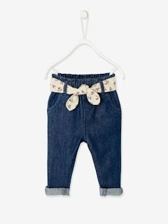 Motif fleurs-Bébé-Pantalon, jean-Jean avec ceinture en tissu bébé