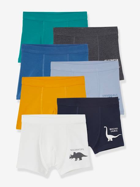 7er-Pack Jungen Boxershorts, Dinosaurier LOT ELFENBEIN 