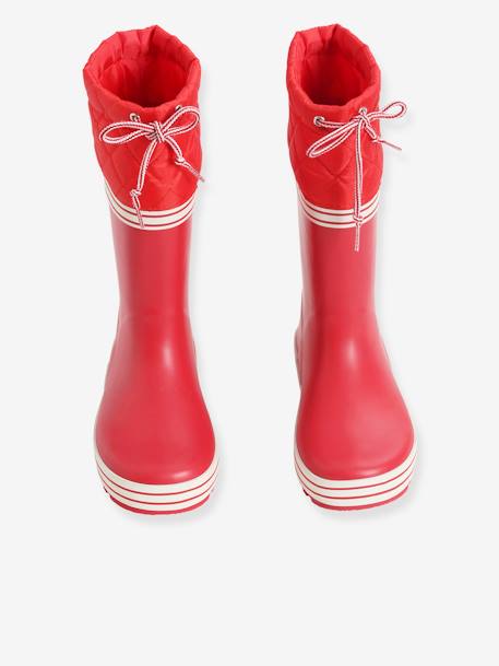 Bottes de pluie col matelassé Rouge 