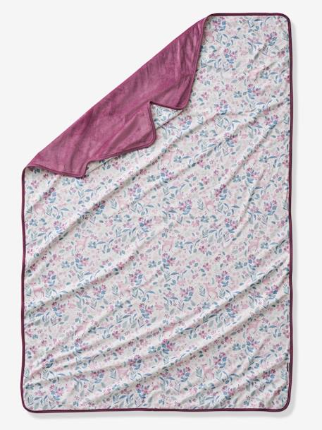 Kinder Samt-Decke ,,Wunderland' rosa/mehrfarbig bedruckt 