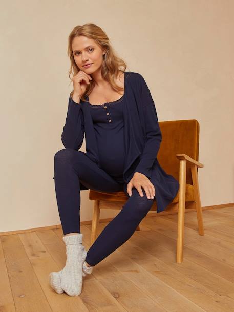 3-teiliges Homewear-Set, Schwangerschaft & Stillzeit Oeko Tex blau 