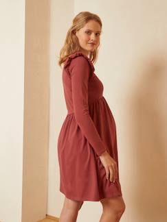 Babys gehen in die Kita-Umstandsmode-Stillmode-Kollektion-Kurzes Kleid für Schwangerschaft und Stillzeit