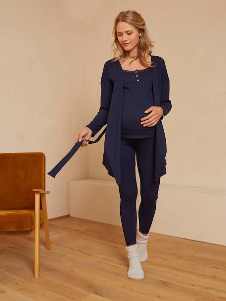 3-teiliges Homewear-Set, Schwangerschaft & Stillzeit Oeko-Tex blau 