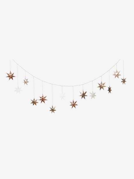 Weihnachtsgirlande mit Sternen WEISS/GOLDFARBEN 