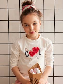 Happy School-Mädchen-T-Shirt, Unterziehpulli-Mädchen Shirt mit Rüschendetails