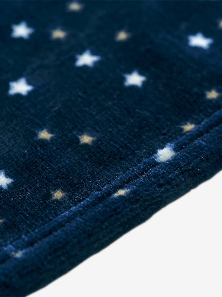 Baby-Decke mit Sternen, Mikrofaser, essentials dunkelblau polarstern+HELLGRAU 