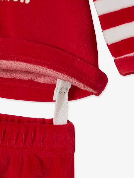 Baby Weihnachts-Schlafanzug aus Samt rot 