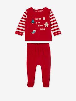-Pyjama Noël bébé 2 pièces en velours 