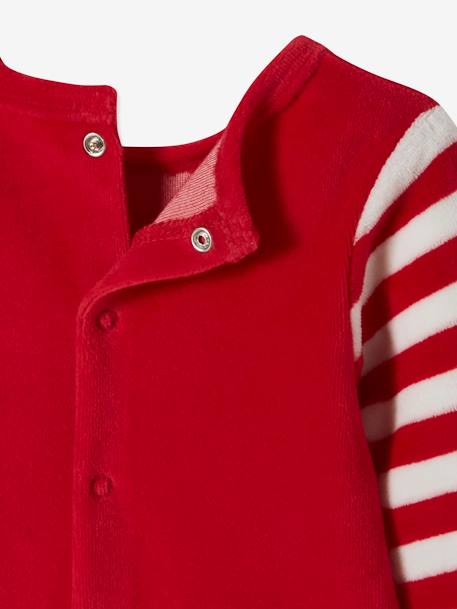 Baby Weihnachts-Schlafanzug aus Samt rot 