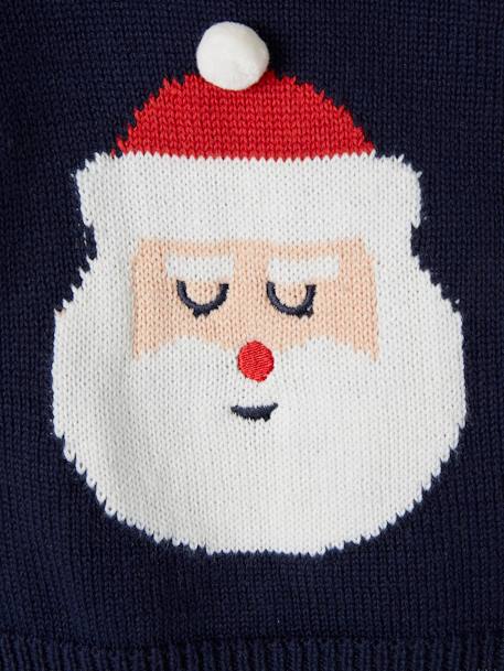 Pull 'Père Noël' bébé en tricot encre 