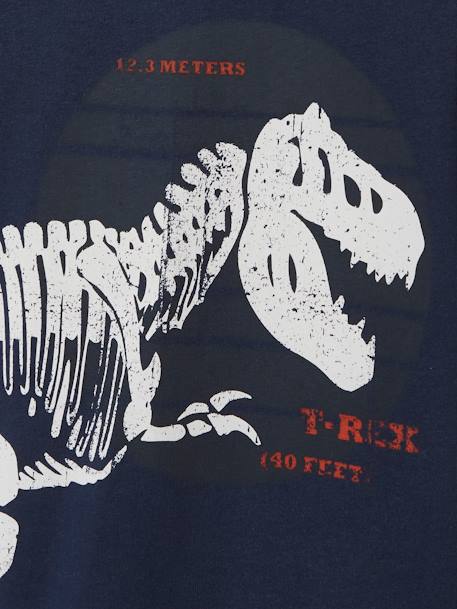 T-shirt garçon dino T-rex squelette dark bleu indigo 