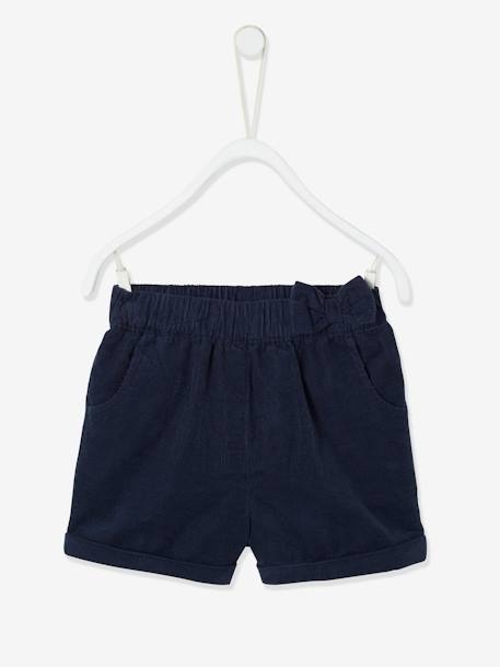 Short bébé en velours bleu ardoise foncé 