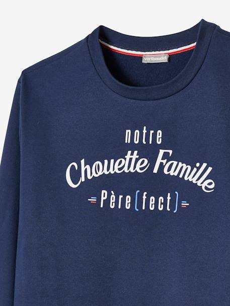 Sweat homme notre Chouette Famille collection capsule vertbaudet marine grise 