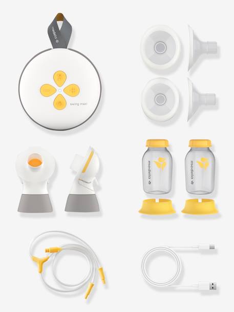 Elektrische Michpumpe Swing Maxi™ MEDELA + 2 Brusthauben weiss/gelb 