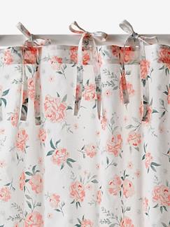 Linge de maison et décoration-Décoration-Rideau, ciel de lit-Rideau voilage à nouettes imprimé fleurs Eau de rose