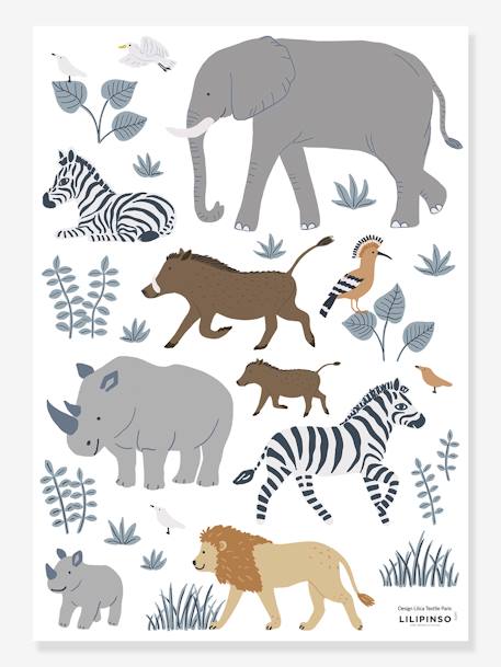 Planche de stickers LILIPINSO - Big five & Cie - animaux jungle multicolore 