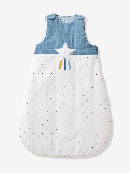 Ärmelloser Baby Schlafsack 'Pegasus' BLAU/ECRU 