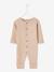 Combinaison en côtes bébé manches longues anthracite+beige chiné+gris chiné 
