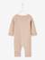 Combinaison en côtes bébé manches longues anthracite+beige chiné+gris chiné 