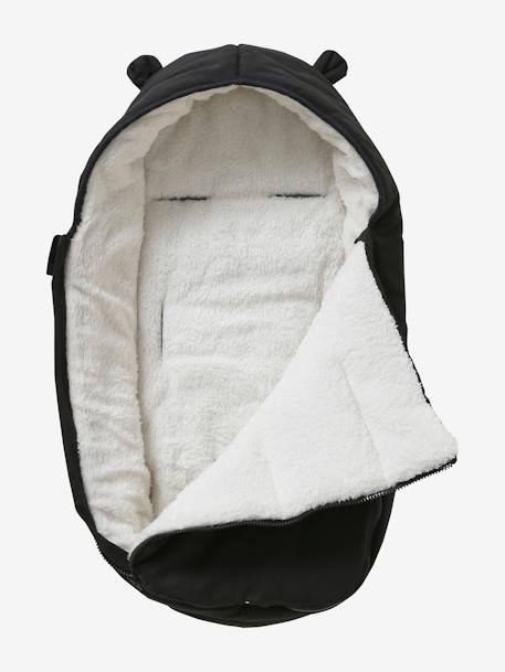 Fusssack für Kinderwagen & Babyschale, wetterfest DUNKELBLAU+SCHWARZ 