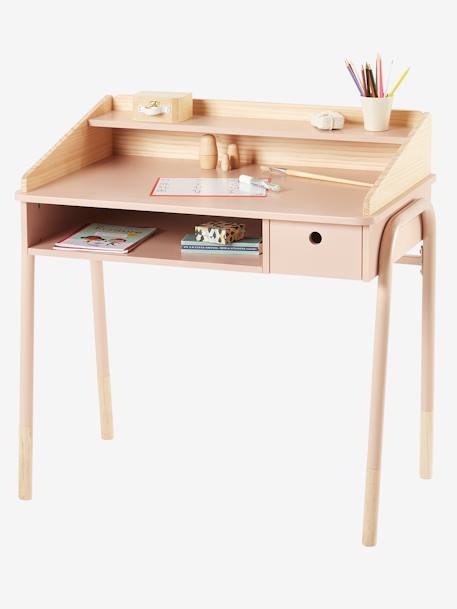 Kinder Schreibtisch ,,Amazonas' graugrün+himmelblau+rosa 