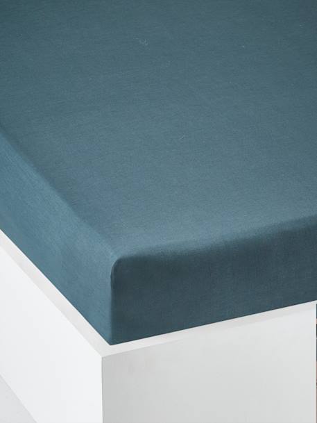 Drap-housse uni enfant anthracite+bleu clair+bleu jean+bleu vert+corail+ecru+gris+lila clair+marine+pistache+rose clair+terracotta+vert 