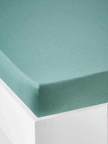 Drap-housse uni enfant anthracite+bleu clair+bleu jean+bleu vert+corail+ecru+gris+lila clair+marine+pistache+rose clair+terracotta+vert 