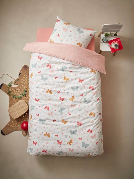 Kinder Bettwäsche-Set ,,Schmetterlinge', essentials rosa 