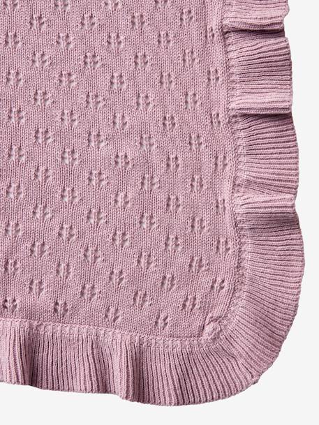 Baby Strickdecke „Provence“, Pointelle-Muster pflaume 