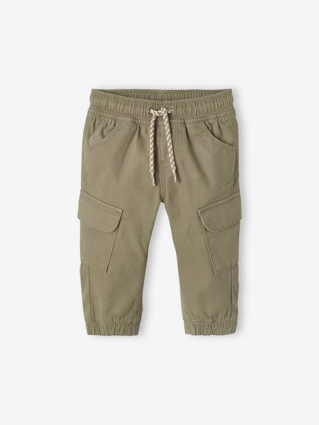 Baby Cargohose jeansblau+khaki 