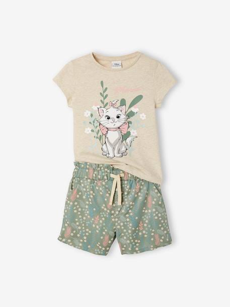 Mädchen-Set: T-Shirt & Shorts Disney ARISTOCATS MARIE beige/khaki 