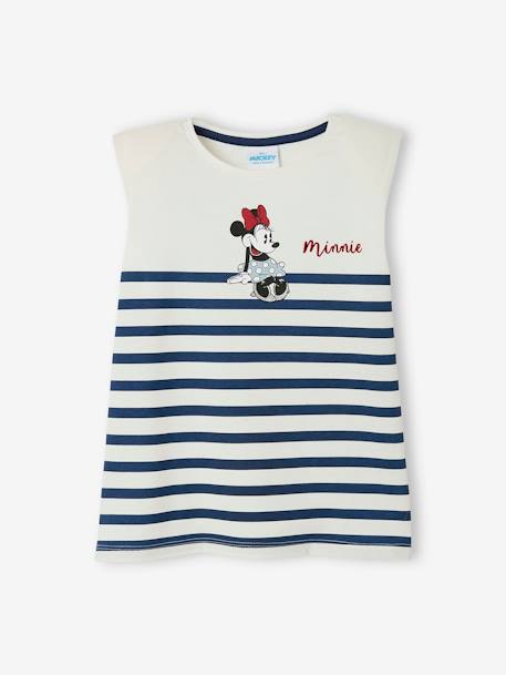 T-shirt manches courtes avec épaulettes Disney® Minnie fille Blanc rayé 