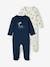 Lot de 2 pyjamas bébé en molleton ouverture zippée lot bleu jean 