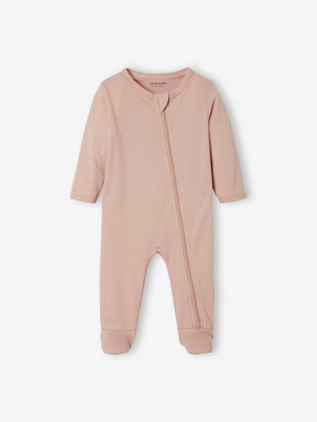 Lot de 3 pyjamas bébé en jersey ouverture zippée BASICS lot ivoire 