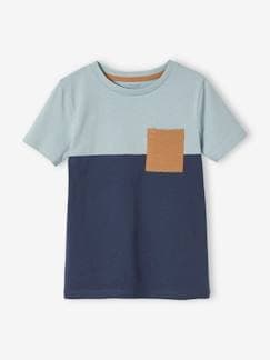 Junge-T-Shirt, Poloshirt, Unterziehpulli-Jungen T-Shirt, Colorblock