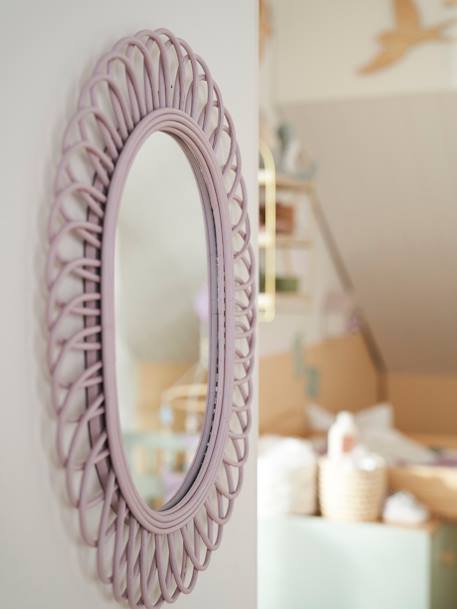 Miroir ovale en rotin DOUCE PROVENCE violet 
