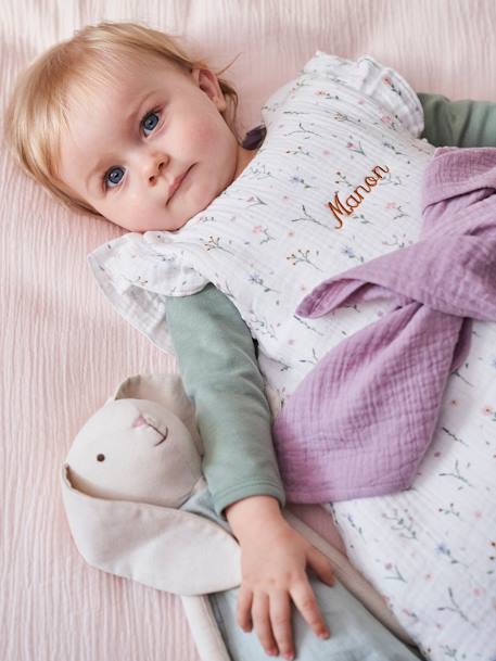 Ärmelloser Baby Schlafsack 'Provence', personalisierbar ecru/mehrfarbig 