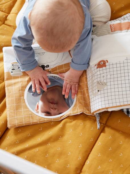Baby Stoffbuch mit Stofftier WASCHBÄR mehrfarbig 