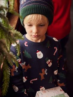 Junge-Jungen Weihnachts-Pullover, Jacquard-Motive