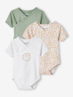 3er-Pack Baby Kurzarmbodys mit Blumen Oeko-Tex