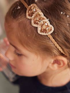 Vêtement de cérémonie bébé et enfant-Fille-Accessoires-Headband cœur à sequins fille