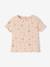 T-shirt à fleurs en maille côtelée bébé rose grisé imprimé 